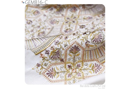Cushion Covers Making Embroidered Fabric Sewing DIY Crafting by the yard Indian Embroidery Wedding Dress Costumes Dolls Bags Table Runners Blouses